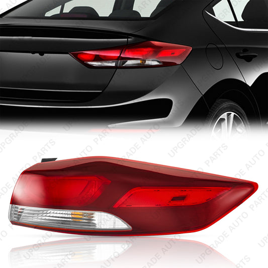 Outer Tail Light Assembly Halogen Bulb with LED Side Marker Lamp, Compatible with 2017 2018 Hyundai Elantra, Passenger Side