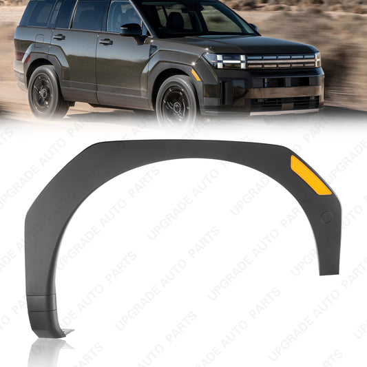 Front Wheel Arch Fender Flare Trim Matte Black W/O Sensor Hole Compatible with 2024 2025 Hyundai Santa Fe, Passenger Side