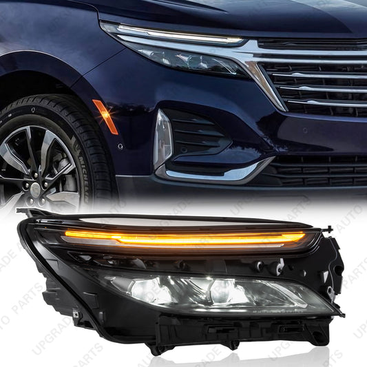 Full LED Headlight Assembly Compatible with 2022-2024 Chevrolet Equinox Premier, Passenger Side