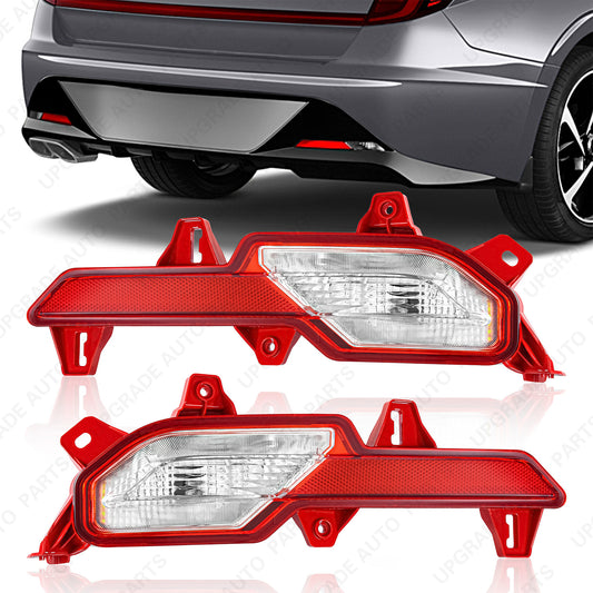 Halogen Rear Bumper Reflector Compatible with 2020 2021 Hyundai Sonata SEL/Limited, Driver & Passenger Side