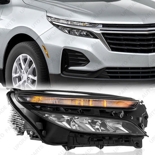 LED Headlight Assembly Compatible with 2022-2024 Chevrolet Equinox LS with Halogen Signal, Passenger Side