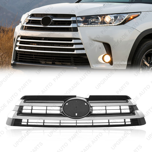 Upper Chrome Grille Compatible with 2017-2019 Toyota Highlander