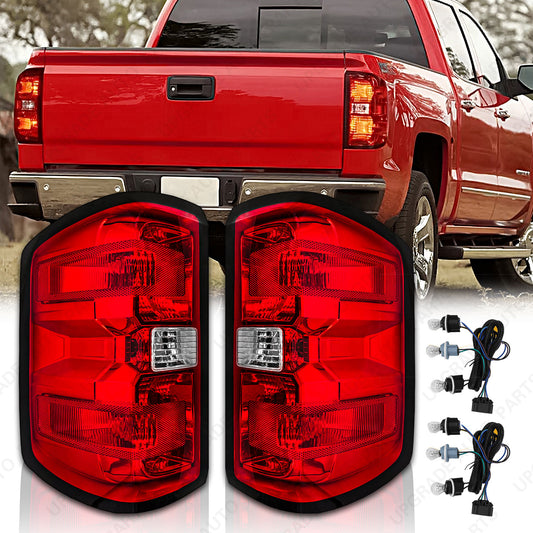 Halogen Outer Tail Light Compatible with 2014-2018 Chevrolet Silverado, Driver & Passenger Side