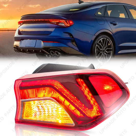 LED Tail Light Assembly with Halogen Turn Signal Compatible with 2021-2024 Kia K5 EX/GT/GT-Line, Passenger Side