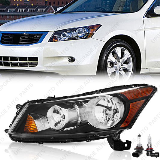 Halogen Headlight Compatible with 2008-2012 Honda Accord, Driver Side