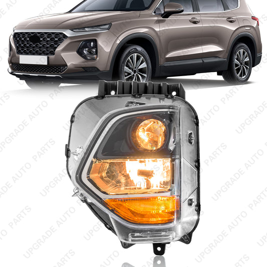 Halogen Headlight Compatible with 2019 2020 Hyundai Santa Fe, Driver Side