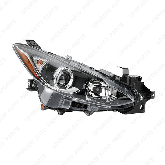 Halogen Headlight Assembly Compatible with 2014-2016 Mazda 3, Passenger Side